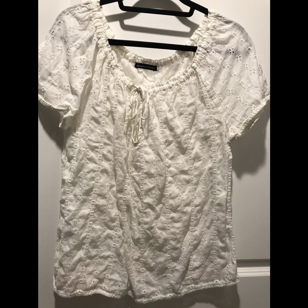 Abercrombie & Fitch White Eyelet Top